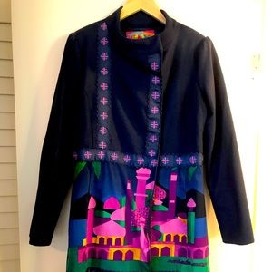 NWT navy patterned coat